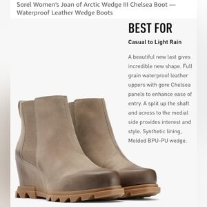 Sorel Joan of Arctic Wedge III Chelsea Boot | Sz9 | Omega Taupe
